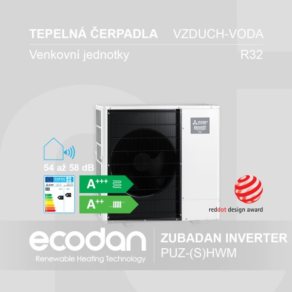 Tepelná čerpadla vzduch-voda Zubadan Inverter │ PUZ-(S)HWM
